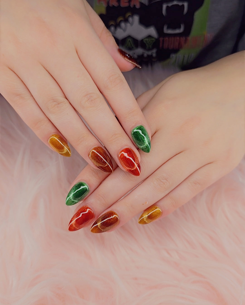 Gel X extensions with glitter accent - West Chester nail designs